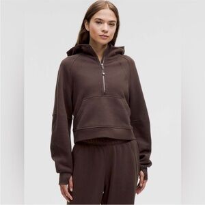 lululemon athletica Scuba half zip Hoodie in Espresso